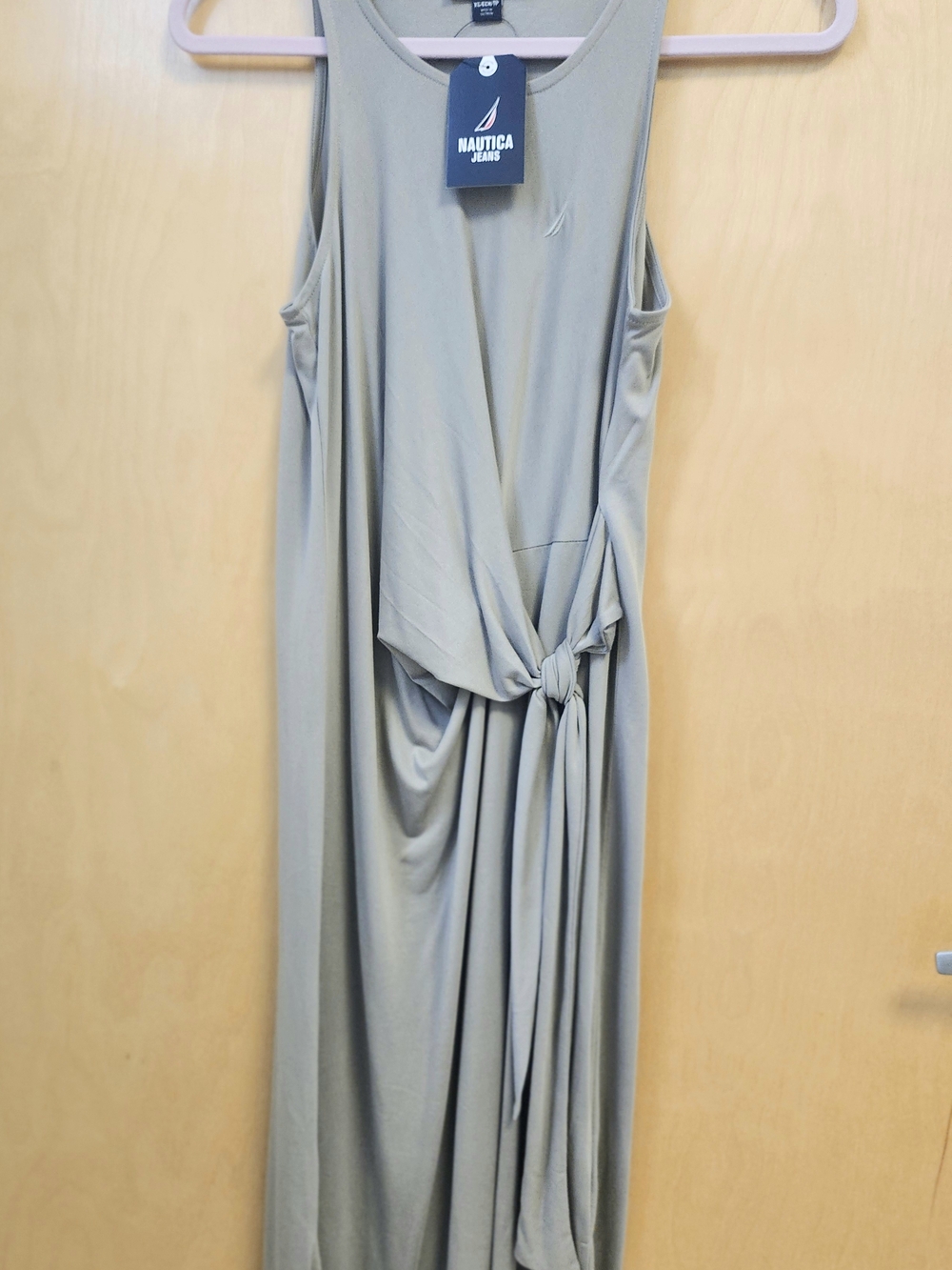 Nautica Sleeveless Knot-Front Maxi Dress in Sage Green